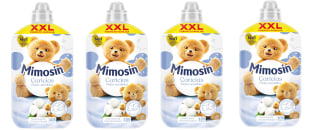 4 Botes de Suavizante concentrado caricias pieles sensibles Mimosín 105L a 12.56€