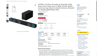 Barra Sonido ULTIMEA 5.1CH por $1,300 | Oferta Amazon