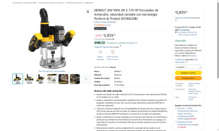 DEWALT 20V MAX XR Enrutador 2-1/4 HP por $5,836 | Oferta Amazon
