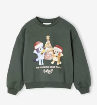 Sudadera de Navidad BLUEY Unisex Verde Pino por 24.99€