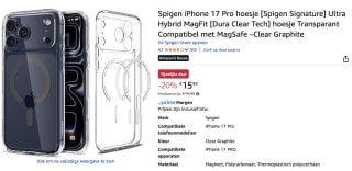 Spigen Ultra Hybrid Backcover MagSafe voor de Apple iPhone 17 Pro -voor €15,99