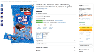 Mini Bubulubu (25 piezas de 20g) por $78 en Amazon