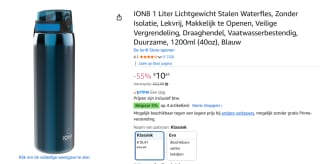 Ion8 Leak Proof waterfles voor €10,41 bij Amazon