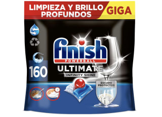 Finish Detergente para lavavajillas Ultimate Infinity Shine lote de 2 packs con 160