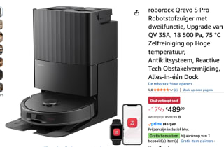 Roborock Q revo Pro - Robotstofzuiger met dweilfunctie voor €489,99 bij Amazon