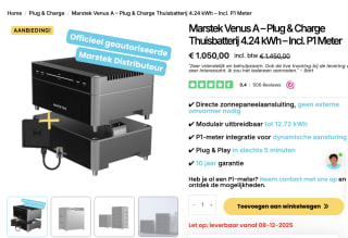 Marstek Venus A Thuisbatterij 4.24 kWh Incl. P1 Meter voor €1050