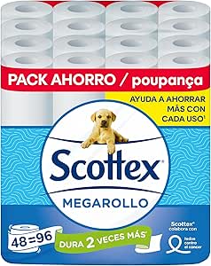 Scottex Papel Higiénico Megarollo 48 rollos 2 capas por 20.26€