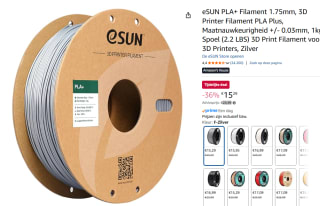 1 Kg eSUN PLA+ Filament 1.75mm, 3D Printer Filament voor €15,29 bij Amazon
