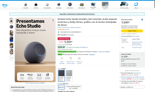 Amazon Echo Studio por $2,225 | Amazon (BanCoppel)