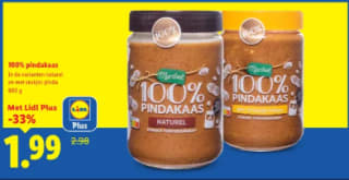 600 gram 100% pindakaas voor €1,99 bij de Lidl