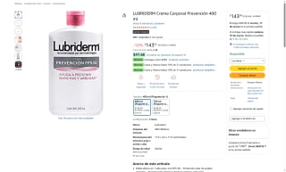 LUBRIDERM Crema Corporal 400ml FPS30 por $143 | Amazon