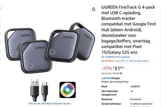 UGREEN FineTrack G 4-pack voor Android voor €31,99 bij Amazon