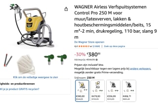 Wagner Control Pro 250 M Verfspuitsysteem 550 W voor €380 bij Amazon