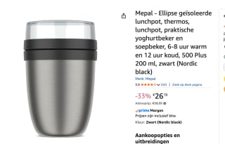 Mepal isoleer lunchpot Ellipse - 500 + 200 ml voor €26,19 bij Amazon