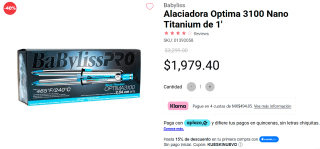 Alaciadora Optima 3100 Nano Titanium de 1' por $1,781 | Sally