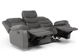 Sofá 3 Cuerpos Reclinable Tradicional Norman Terciopelo Gris $358.990 Mundo Lider, cl