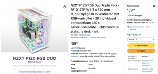 NZXT F120 RGB DUO - 120mm RGB Fan - Triple voor €59,99 bij Amazon