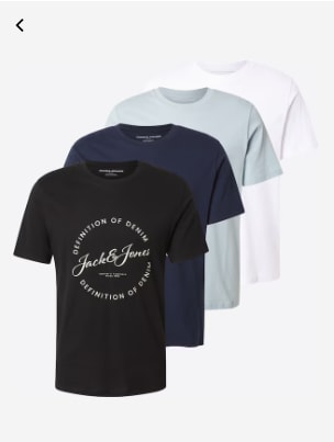 Lot de 4 T-Shirt Jack & Jones en 100% coton à 29,90€