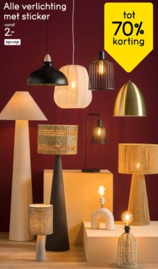 Tot 75% korting op geselecteerde verlichting bij Leen Bakker