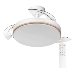 Ventilador techo con luz led con mando, temporizador, 8 velocidades por 20.56€