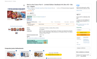 Back to the Future Part II Ed. Limitada 4K Steelbook por $671 | Amazon