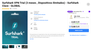 Surfshark VPN 3 Meses Dispositivos Ilimitados por $97 | G2A