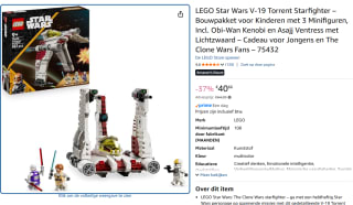 LEGO® Star Wars: The Clone Wars™ V-19 Torrent Starfighter voor €40,66 bij Amazon