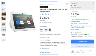 Amazon Echo Show 8 3ra Gen por $2,563 | Mercado Libre