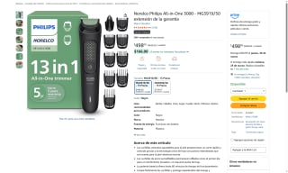 Philips Norelco MG3919/50 13 en 1 por $498 | Amazon