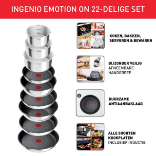 Tefal Emotion On 22-delige pannenset voor €169 bij Tefal