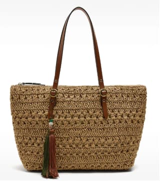 Bolso de hombro estilo shopper efecto rafia Parfois por 15.99€