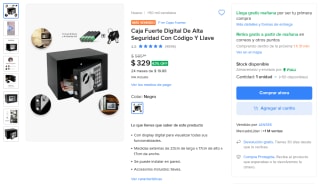 Caja Fuerte Digital por $329 | Ahorro Mercado Libre