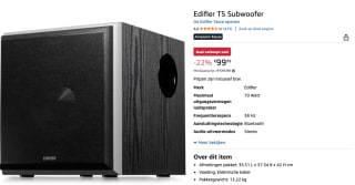 Edifier T5 Subwoofer voor €99,99 bij Amazon