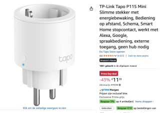 Tapo P115 Slimme Stekker voor €11,39 bij Amazon