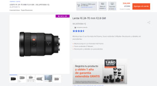 Lente Sony FE 24-70 mm F2.8 GM por $23,024 | Banamex