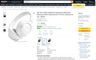 Audífonos JBL Tune 720BT por $813 | Amazon
