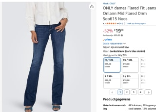ONLY Flared Jeans 'ONLAnn' voor €19 bij Amazon