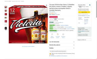 Cerveza Victoria 12 botellas 355ml por $186 | Amazon (Prime)