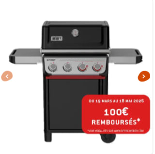 Barbecue à gaz 4 brûleurs acier avec plancha Spirit E-425 - Weber à 749€