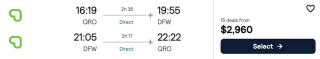 Vuelos Redondos Querétaro (QRO) a Dallas (DFW) por $2,960 en Skyscanner