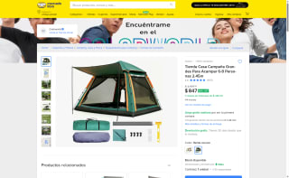Tienda de campaña 6-8 personas por $847 | Oferta Mercado Libre