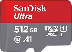 SanDisk 512GB Ultra microSDXC card + SD adapter, Memory card Full HD, up to 150 MB/s,