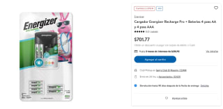 2 Cargadores Energyzer Recharge Pro por $376 | Sam's Club