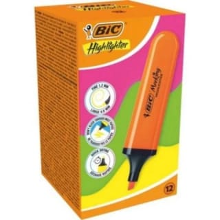 12 Marcadores fluorescente BIC Highlighter Flat Neón naranja por 2.89€