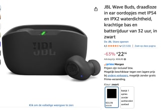 JBL Wave Buds voor €22,36 Amazon