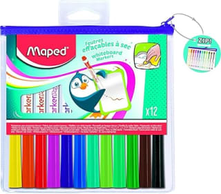 Maped 12 Rotuladores de Colores para Niños borrables con estuche por 5.90€