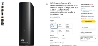 WD Elements Harde Schijf 4TB voor €91,95