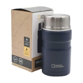 Termo Comida Acero Inoxidable 750ml con cubiertos Azul por solo $13.990 en Líder