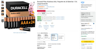 Baterías Duracell AAA 24un por $269 | Oferta Amazon