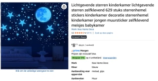 629 Lichtgevende sterren voor de kinderkamer voor €6,88 bij Amazon